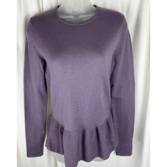 Ann Taylor Peplum Sweater, Lavender, Sz: S, 57-26 - Picture 1 of 16
